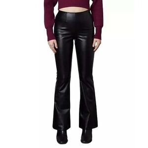 NIA Faux Leather Pant Bootcut Flare Black XS Party Night Club Dance Pull-on Sexy